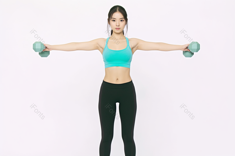 青年女性哑铃动作,高清,摄影图,摄影图片,图片大全,摄影图免费下载